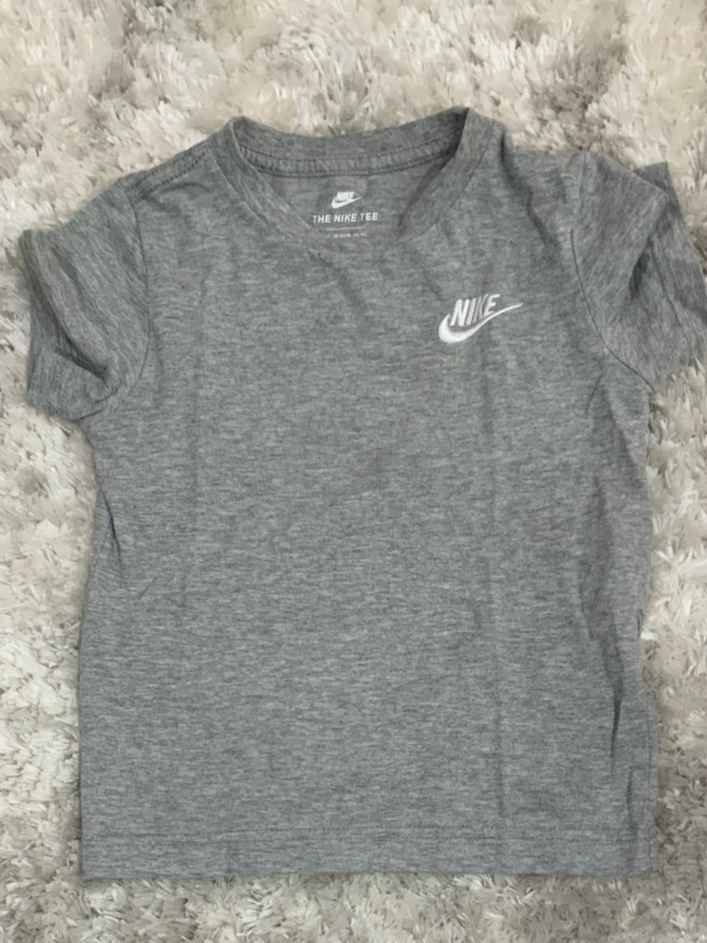 Nike Kids Gray Heather Tee with White Swoosh